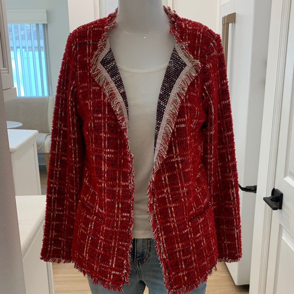 Joan Rivers Red Textured Blazer